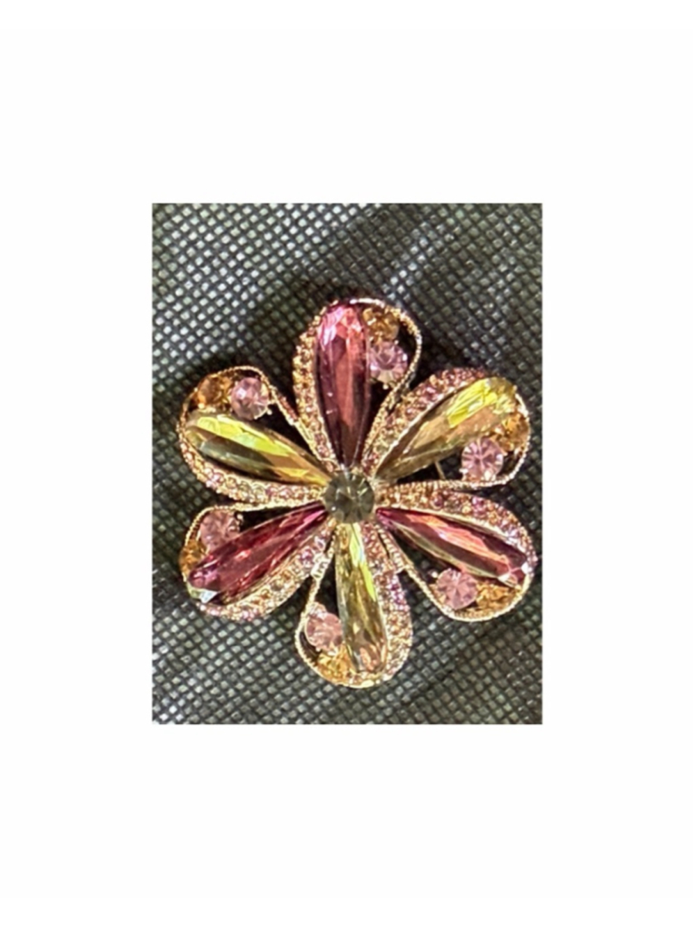 Women's Unbranded Flower Brooch One Size Gold Pink